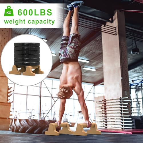 SELEWARE Wood Push Up Bars Steel Calisthenic Parallette Bars Handstand Bars - color: D: Wood Grip (8.7"L x 4"H)