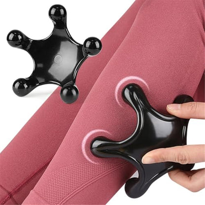 Trigger Point Massage Tools, 2 PCS 5 Legged Manual Full Body Massagers, Deep Muscle Tissue Massager, Handheld Palm Pressure Point Massage Tool, for Neck Shoulder Back Muscle Pain Relief (Transparent)