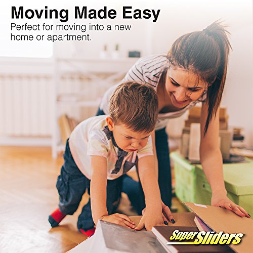 Super Sliders 3 1/2" Reusable 2-in-1 Furniture Carpet Sliders with Hardwood Socks to Slide Items Easily without Damage Across Any Surface, Beige (4 Pieces)