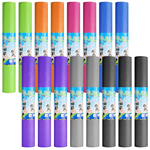 3 mm Thick Yoga Mat Bulk, Non Slip Exercise Workout Fitness Pad for Women Men, Gym Home Yoga Pilates, Easy to Clean, Sturdy PVC