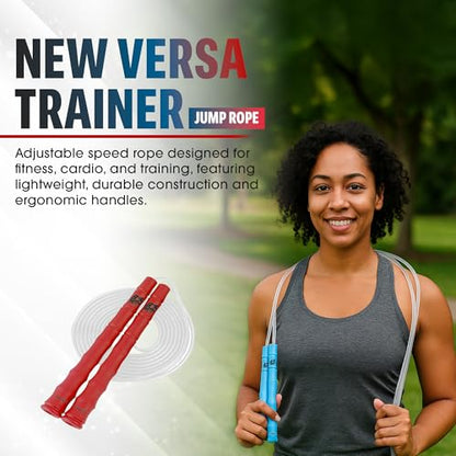 Buddy Lee New Versa Trainer Jump Rope – White – Adjustable Speed Rope for Fitness, Cardio & Training – Lightweight, Durable & Ergonomic Handles