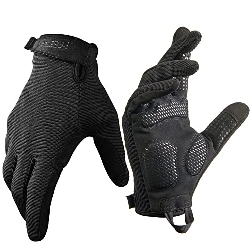 FREETOO Full-Finger Workout Gloves for Men, Padded Gym Gloves with Grip - size: Small