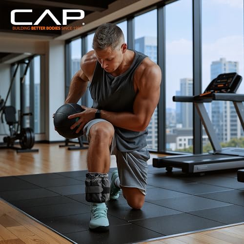 CAP Barbell Adjustable Ankle Weights |10-20lb Pair | Black