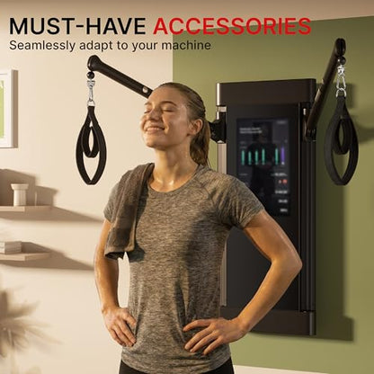 Pilates Loops Compatible with Tonal Smart Home Gym, Soft Pilates Straps for Reformer Machine, Double Loop Accessories with Sturdy Adapters, Enhanced Thickness Fitness Attachment (1 Pair)