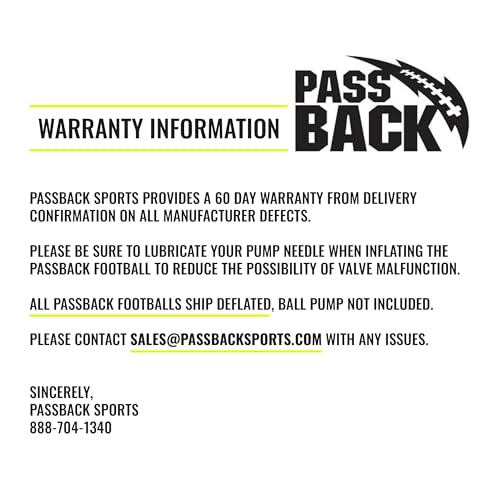 Passback Junior Composite Football, Ages 9-13, Youth Training Football, (Ships Deflated)