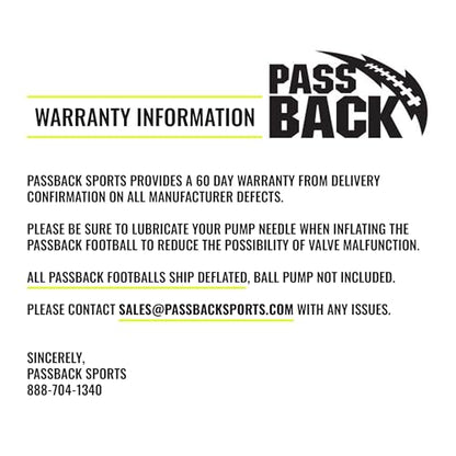 Passback Junior Composite Football, Ages 9-13, Youth Training Football, (Ships Deflated)