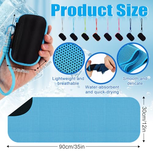 Peryiter 20 Pack Cooling Towels with Cylinder EVA Carry Cases Cooling Towel - size: 35 x 12 Inch, style: Cylinder Eva