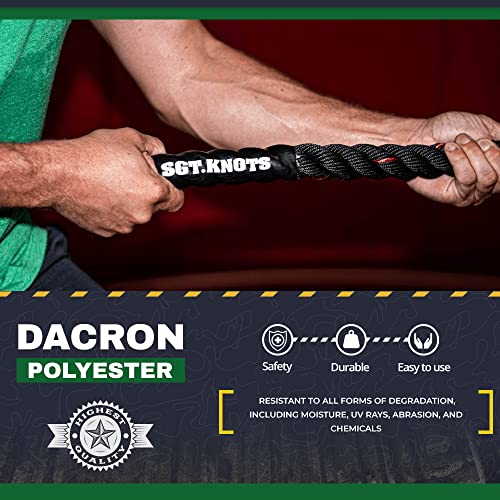 SGT KNOTS Twisted Battle Rope - Weighted Exercise Rope for Strength Training, CrossFit, Battling, Climbing & the Gym (1", 1.5", 2") - size: 1" x 50ft