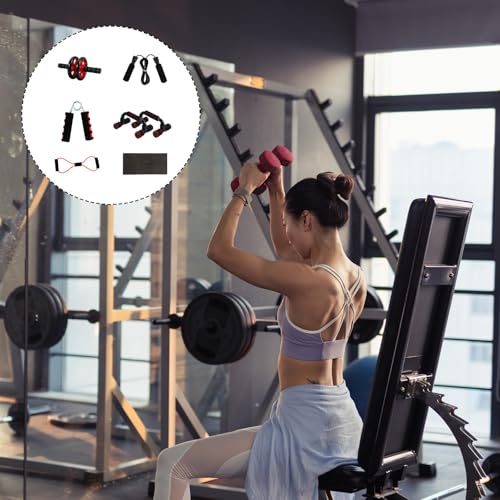 Abdominal Roller Wheel 7pcs Set Red Dual-wheel Exercise Roller with Knee Pads Unisex Core Strength Trainer for Home Ab Workout and Fitness Training