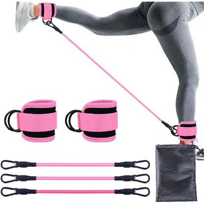 Ankle Resistance Bands with Cuffs Ankle Weights Fitness Band Set for Women Pink