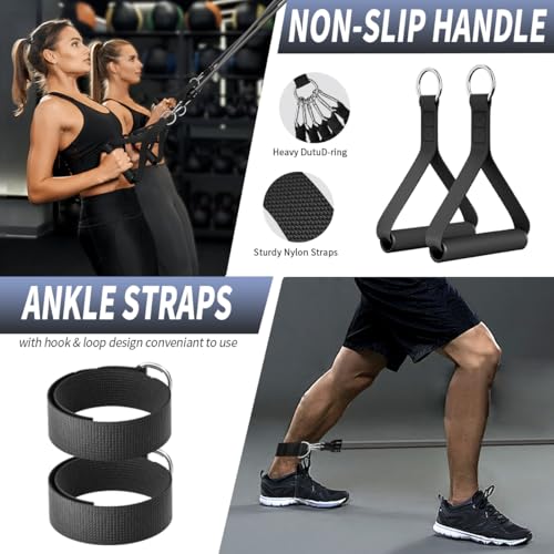 WHATAFIT Resistance Bands with Handles, 5-Level Exercise Bands for Workout - color: Dark Gray