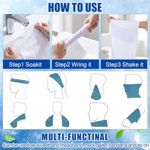 50 Pcs Cooling Towel 40 x 12 Inch Microfiber Workout Towels Breathable Chilly Towel Ice Cool Cold Towels Bulk Fast Drying Absorbent Sweat Rag for Neck Yoga Sports Golf Gym
