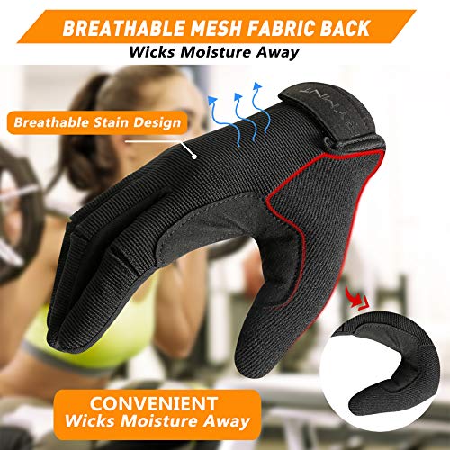 Full Finger Workout Gloves for Men Women, Weight Lifting Gloves Foam Padded - size: X-Large
