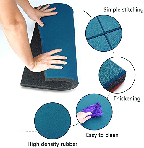 4 Pack Interlocking Tiles 20"x20"x1" Heavy Duty Rubber Tile Green Non-Slip Flooring Mat for Playground Park Gym Indoor and Outdoor, Cover 11.12 Sq.FT
