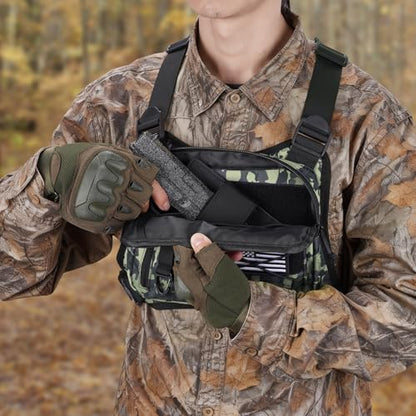 CVLIFE Outdoor Chest Bag for Men, Tactical Chest Pack, Adjustable Running Vest Bag, Lightweight Anti-theft EDC Rig for Hiking