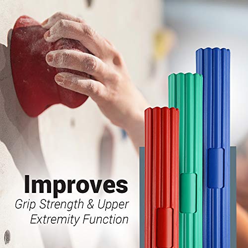 Logest Twist Hand Exerciser Bars for Physical Therapy - Relieves Tendonitis Pain & Improve Grip Strength - Tennis Elbow, Golfer's Elbow, Tendonitis, Wrist, Forearms Pain Relief Hand Therapy Bar - color: 3 Piece Set - Green Blue Red - Light Medium Heavy