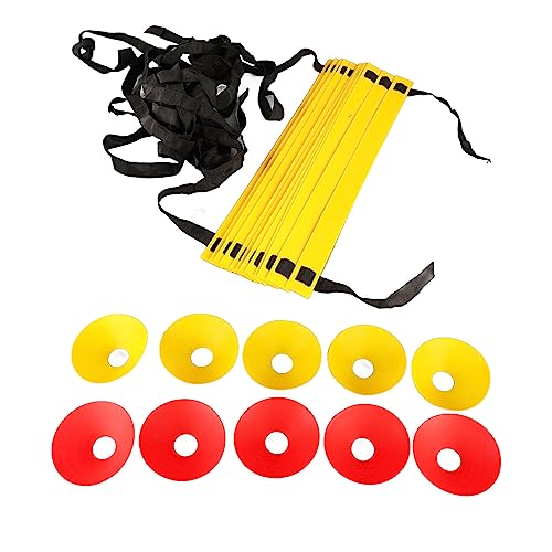 Speed Agility Training Kit with 10 Cones & Bag, Football Soccer Training Equipment for All Athletes - Portable Footwork Ladder Set for Indoor Outdoor Sports Drills