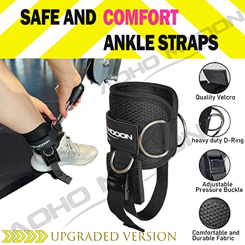 Ankle Straps for Cable Machine Accessories, Adjustable Buckle Suitable for Men & Women, Comfort fit Neoprene Ankle Cuffs for Glute Kickbacks, Lift The Butts, Gym Lower Body Exercises