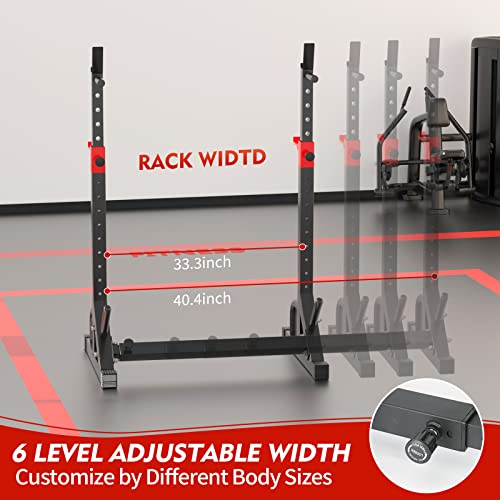 Adjustable Squat Rack, Barbell Rack, Bench Press 550 LBS Max Load Multi-Function Home Gym Weight Lifting Dumbbell Racks Stands - Great for Beginners and Professional Use