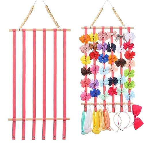 Bow Holder for Girls Hair Bows Hair Bow Organizer,Baby Headband Holder for Girls Hair Accessories Display Wall Door Closet Decor for Nursery Baby Toddler Room Pink - color: pink01