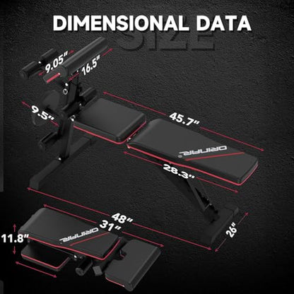Adjustable Weight Bench, 880Lbs Bench Press for Full Body Workout, Workout Bench for Home Gym with Barbell Rack, Strength Training Stable Incline Decline Bench with Leg Developer