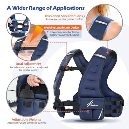 Sportneer Adjustable Weighted Vest Woman: 6-10lb/10-18lb Weighted Walking Vest for Women with 4/8 Weight Packs Fast Adjust Comfortable Weight Vest for Home Gym Burn Calories Strength Training Vests