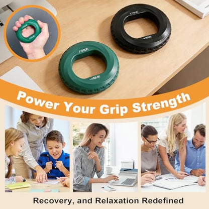 2PCS Weighted Ropeless Battle Ropes for Home Gym, Heavy Duty Portable Cordless Battle Rope with 2 Grip Strengtheners & Poster, Quiet Battle Rope Sticks for HIIT, Strength & Cardio Men & Women