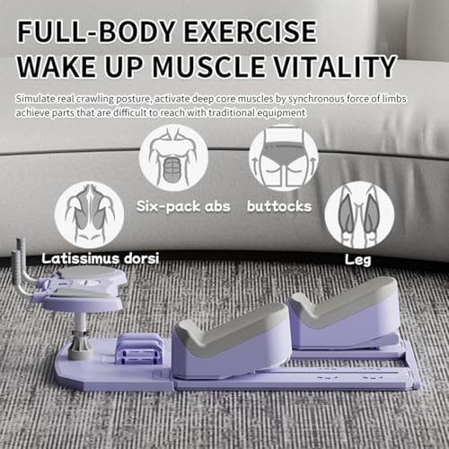 Crawling Machine for Core Training Waist Slimming Fitness Equipment 3-Level Adjustment Multi-Functional Ab Trainer for Full-Body Workout Back & Lumbar Support Home Gym Equipment