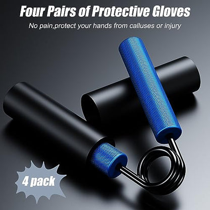 Grip Strength Trainer 4 Pack,50LB-200LB Metal Hand Grip Strengthener,Non-Slip Heavy-Duty Forearm Exerciser,Hand Gripper for Muscle Building and Hand Rehabilitation Exercising - color: Color