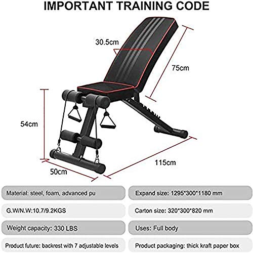Weight Bench Adjustable Foldable Compact Workout Bench for Home Gym Multifunctional Bench Press Full Body Workout Equipment for Strength Training