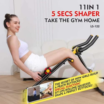 Foldable Ab Workout Machine for Home Gym – Adjustable Core & Waist Trainer for Women, Full Body Abdominal Exercise Equipment with Resistance Bands & LCD Display