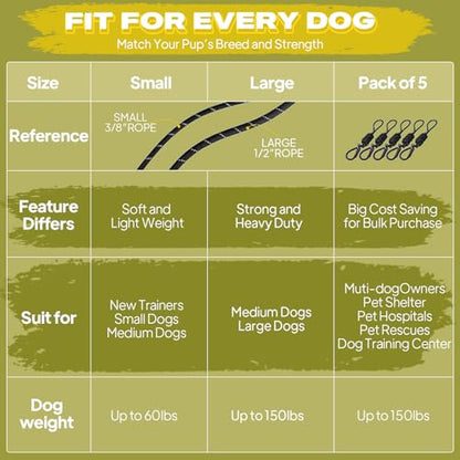 Fida Durable Slip Lead Dog Leash, 6 FT x 1/2" Heavy Duty Dog Loop Leashes, Comfortable Strong Rope Slip Leash for Large Medium Dogs, No Pull Pet Training Lead with Highly Reflective(1/2", Black)