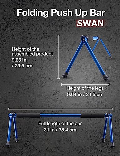 Push Up Bar – Folding Dip Bar for Home Workout, Lightweight & Portable Strength Training Equipment for Men & Women, Indoor & Outdoor Use (Hawk)