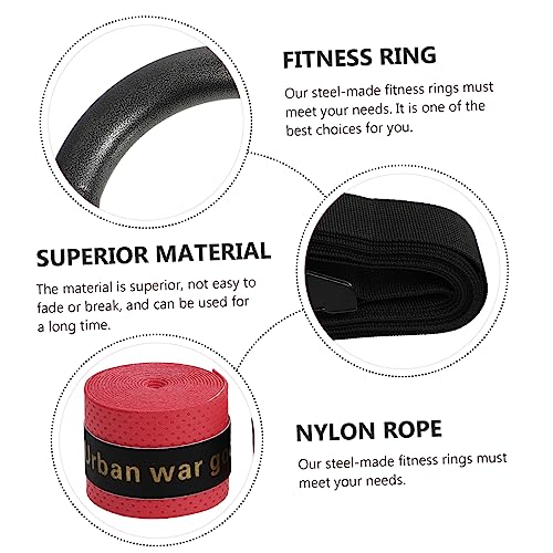 Adjustable Small Fitness Rings Set Webbing for Home Gymnastics Training Convenient Workout Equipment for Strength and Bodyweight Exercises Random Color