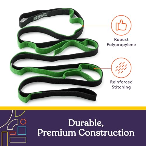 SPECIAL SUPPLIES Yoga Strap for Stretching, Stability Training, Fitness, Flexibility, Physical Therapy, Home Workout Equipment, Strength Training, and Pilates (Green)