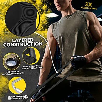 Long Resistance Bands Set, 5 Pull Up Assistance Bands for Working Out - color: Black 2
