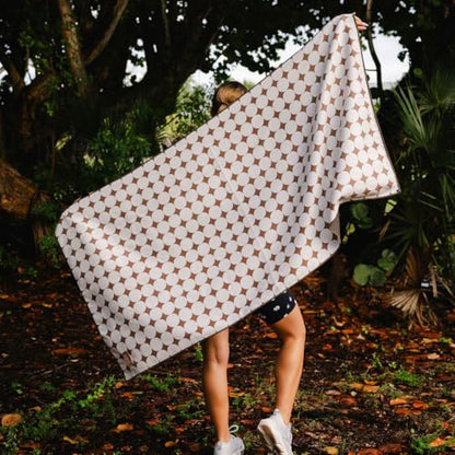 Sprints Athletic Running Towel, Full-Sized, Car Seat Cover - Performance Microfiber (Kaleidoscope Cream w/Snaps) - color: Kaleidoscope Cream W/ Snaps