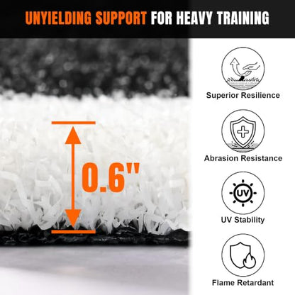 Yescom 8FTx50FT Indoor Dual-Track Gym Turf Runway for Sled HIFT Training - size: 0.6"H-8'x50'Elite(400Sq.Ft)