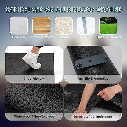 Large Exercise Mat, 8' x 6'/8' x 4'/6' x 4' Extra Durable Workout Mats for Home Gym Flooring, High-Density Gym Mats Cardio Mat for Jump Rope, MMA, Stretch, HIIT, Shoe-Friendly, Non-Slip, Non-Toxic