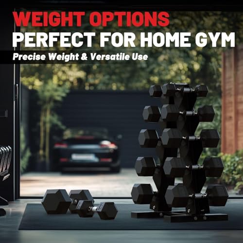 PAPABABE HEX Dumbbell Set 2.5-125lb, Rubber Encased Home Gym Dumbbells, Exercise & Fitness Weights Dumbbells for Women & Men, Hand Weight for Strength Training - size: 3 lb, Pair, style: Chrome Handle