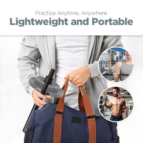 LoGest Wrist Strengthener, Forearm Exerciser - Option of Standard Plate 1 Inch or Olympic Plate 2 Inch With a Collar Hand Developer Arm Grip Workout Strength Trainer for Starter and Pro - Workout Equipment Home Gym Forearm Strengthener