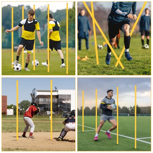 Agility Training Set: 3 Adjustable Speed Hurdles, 6 Agility Poles, 1 Agility Ladder, 12 Soccer Cones & Jump Rope, Multi-Function Soccer Training Equipment for Athletes, Amateurs, Youth