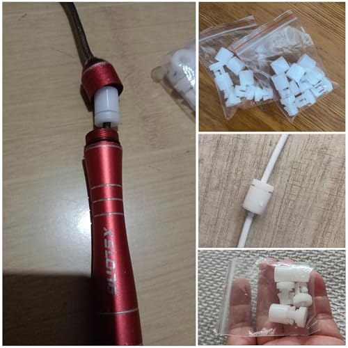 20 Pack Jump Rope End Clamp Clips Plastic Barrel Buckle Stopper Ends Snap Lock for PVC Jump Rope 5mm Skipping Rope Fitness Training Rope Exercise Cardio Boxing Weight Loss Speed Ropes