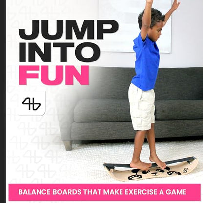Balance Board for Kids - Slackline Wooden Wobble Board - color: Playtime