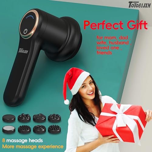 Handheld Cellulite Massager, Body Sculpting Machine, Lymphatic Drainage Device, Lipo Massage Roller for Stomach Belly Butt Arms Legs, Vibrating Massage Home Use Cordless & Mini (Black)