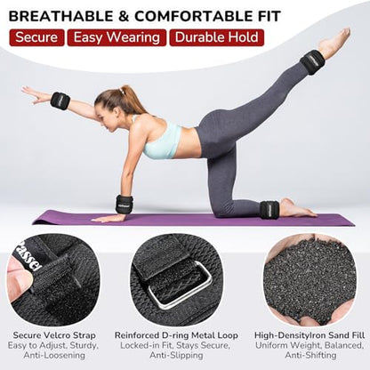 Ankle Weights for Women Men (1/2/3/4/6/8/10 lbs Pair), Wrist Weights Set Arm Leg Weights Weighted Hand Weight Wristbands for Yoga, Pilates, Running, Aerobics, Physical Therapy, Gym Fitness Workout - size: 6 lb Pair (3 lb Each)