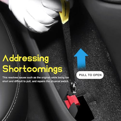 4 PCS Car Door Emergency Pull Cords, High Strength Nylon Manual Door Release Strap for Quick Escape, Universal Extended Safety Rope Escape Pull Strap for Vehicle Doors