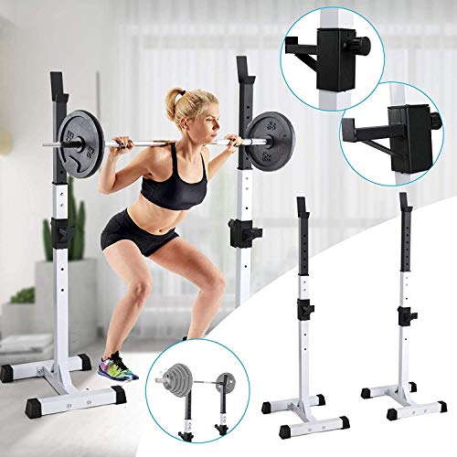Folding Dumbbell Bench Fitness Adjustable Squat Rack Dipping Station Barbell Rack Dip Stand Fitness Bench Press Equipment Home & Gym Racks Stands