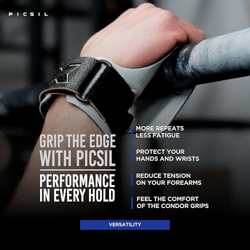 PICSIL - Condor Grips | Premium Hand Protection | Ideal for Cross Training, Gym & Calisthenics | Magnesium Enhanced Grip | Designed for Athletes of All Levels
