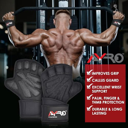 AYRO Workout Gloves for Men & Women – Gym Gloves for Men, Weight Lifting Gloves, with Wrist Support, Breathable Palm Padding, Non-Slip Grip – Ideal for Gym, Fitness, Cross Training, Cycling Gloves